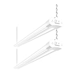 2 Pack 4FT Linkable LED Shop Light for Garage&comma; 4400lm&comma; 4FT 42W&comma; 5000K Daylight LED Workbench Light Fixture with Plug&comma; Hanging or Surface Mount&comma; White - ETL
