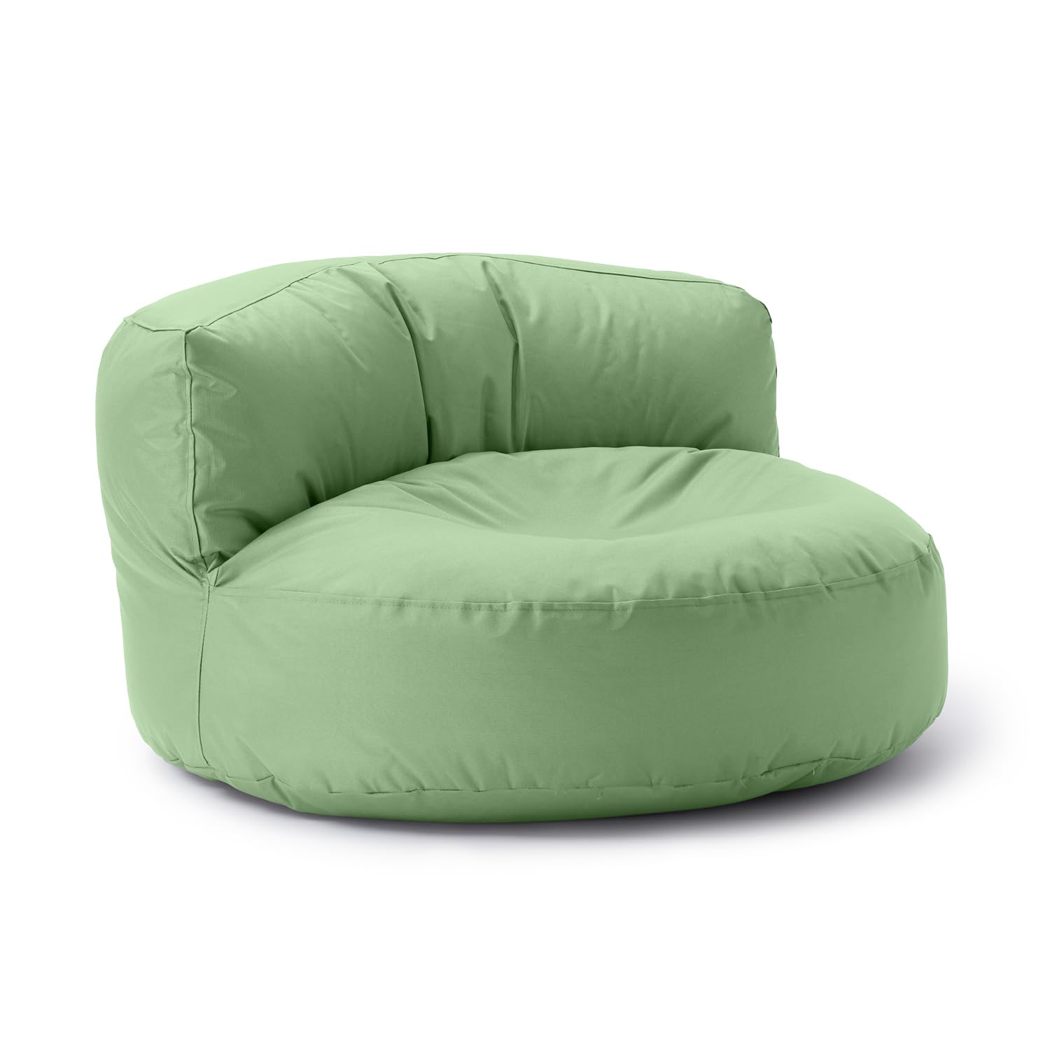 Lumaland Sitzsack Lounge 90x50 cm mit Rückenlehne wasserabweisend robust EPS-Füllung waschbarer Bezug Pastellgrün