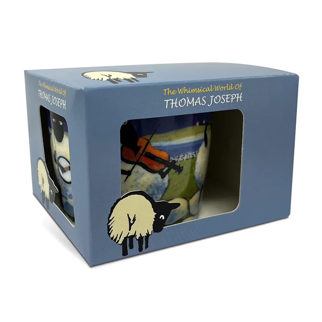 Thomas Joseph Tazza in ceramica Bone China Sheep Design 11 Fl Oz simbolo irlandese regalo di inaugurazione della casa (Ble-ewe-grass)
