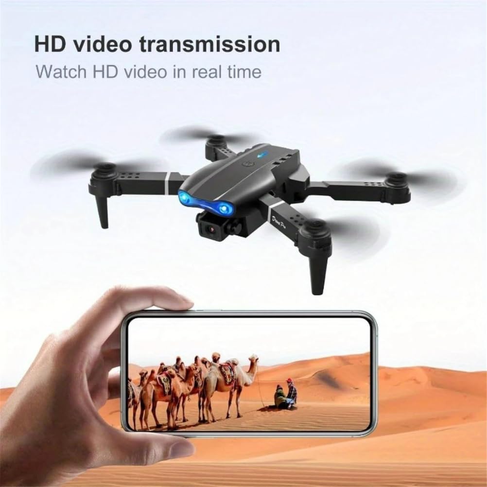 Dron e99pro z podwójną kamerą hd 1080p i funkcją utrzymywania wysokości, przyjazny dla początkujących — długi czas pracy baterii, ładowanie przez usb, idealny prezent na zewnątrz