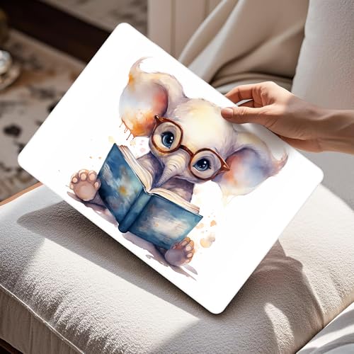 Image of Mektron Case for 2026 MacBook Air 13-inch M5 Laptop A3449 with 13.6-inch Liquid Retina Display, 2025 2024 2022 M4 /M3 /M2 MacBook Air 13 inch Hard Shell Cover, Model A3240 A3113 A2681, Cute Elephant C342