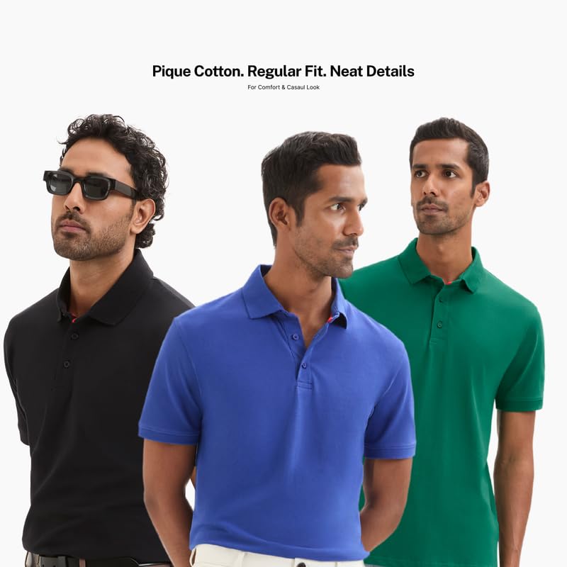 Image of LUDIC Core Polo T-Shirt, Dailymove Collection | Regular Fit | Stand-up Collars | 100% Organic Cotton, 240 GSM | Lightweight & Comfortable |Everyday Essential | Polo T-Shirt for Men
