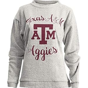 Pressbox/Royce Apparel Womens Texas A&M Aggies Sweatshirt Comfy Terry L/S Crew (Medium) Team Color