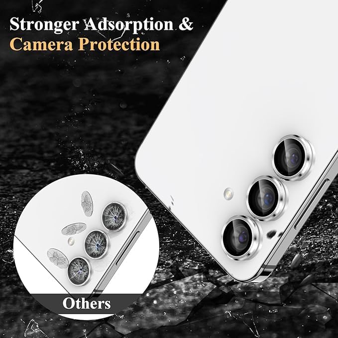 Image of Camera Lens Protector for SAMSUNG GALAXY S25 SILVER HD Clear Camera Lens Case Friendly Scratch Resistant Lens Cover Full Coverage Camera Guard Waterproof Heavy Duty Camera Protector