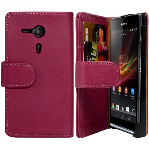 Seluxion - Housse Coque Etui Portefeuille pour Sony Xperia SP Couleur Rose Fushia