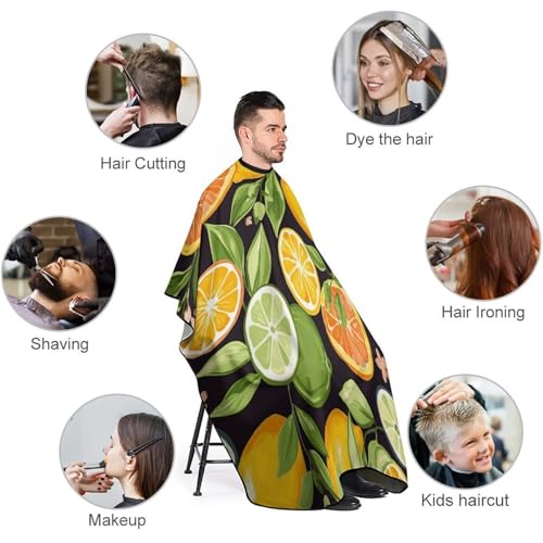 Capa para cortar cabello con diseño de frutas cítricas miniatura 3