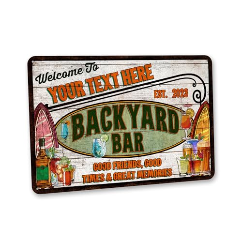 Custom Backyard Bar Sign Décor For Outoor Bar - Made