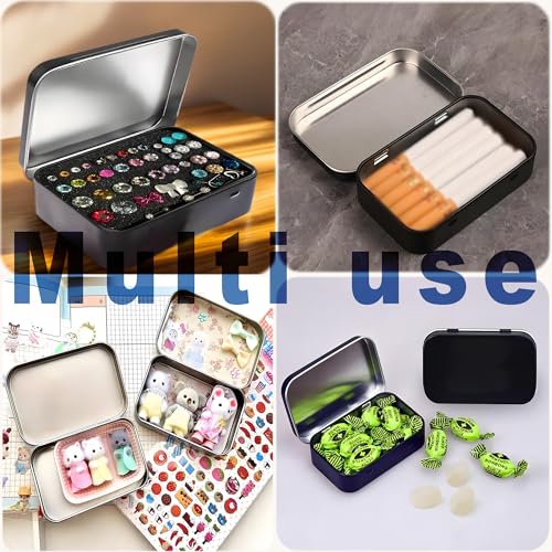 Image of 6-Pack Black Hinged Tin Boxes for Office Parts