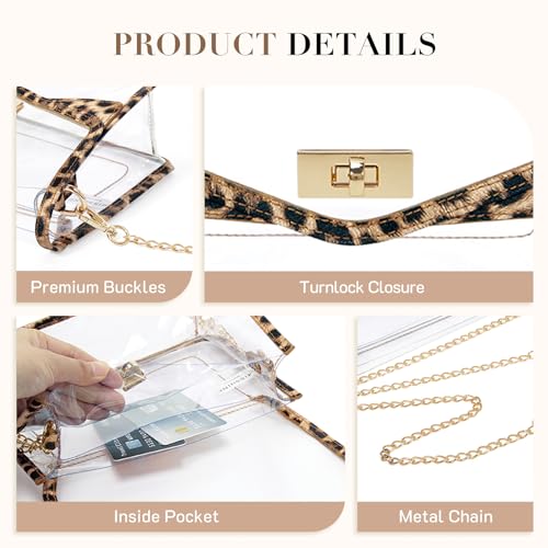 Image of Missnine Clear Bag for Stadium Events Clear Crossbody Purse Stadium Approved Women Transparent Shoulder Bag for Concerts
