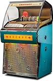 Crosley CR1207C-TQ Rocket Full Size CD Jukebox with Bluetooth - Holds 80 CDs, Turquoise