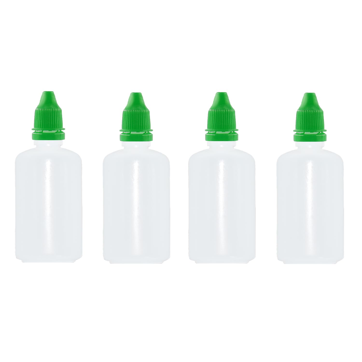 Plastikowe butelki z zakraplaczem, 50 ml, puste, wyciskane butelki z kroplomierzem z czerwoną nakrętką, 4 sztuki, idealne do olejów, transferu płynów i projektów DIY