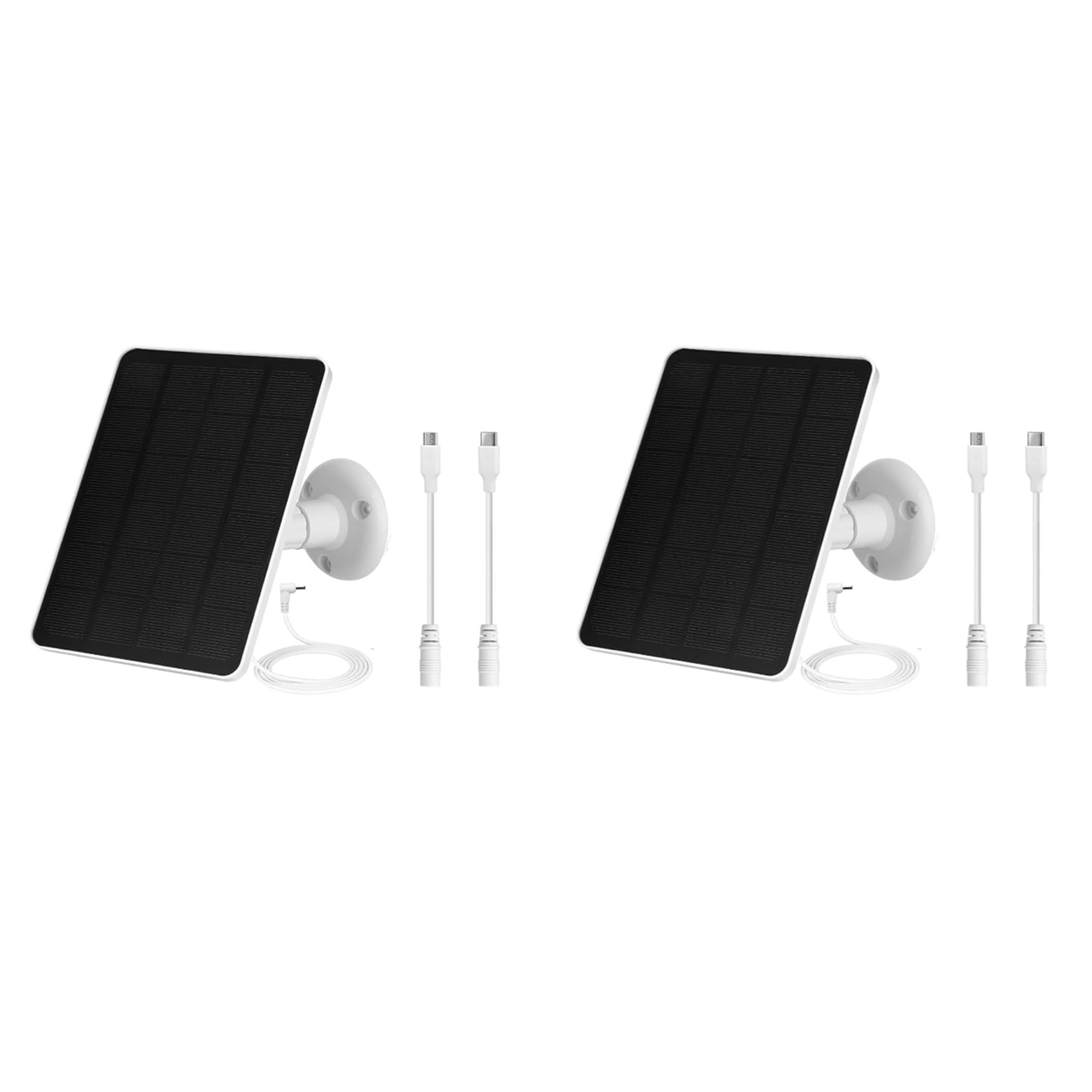 Jnchdghwa White 2X Solar Panel For Outdoor Security Camera,5W Waterproof Solar Panels Charger For Ring Spotlight Cam Plus/Pro