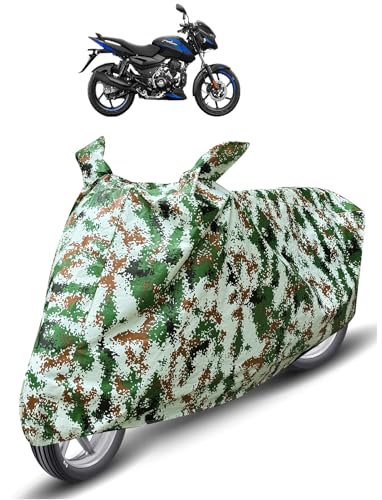 Image of Auto Hub Waterproof Bike Cover Compatible with Bajaj Pulsar 125 Dustproof, UV Protection Two Wheeler Bike Pulsar 125 Cover - Forest