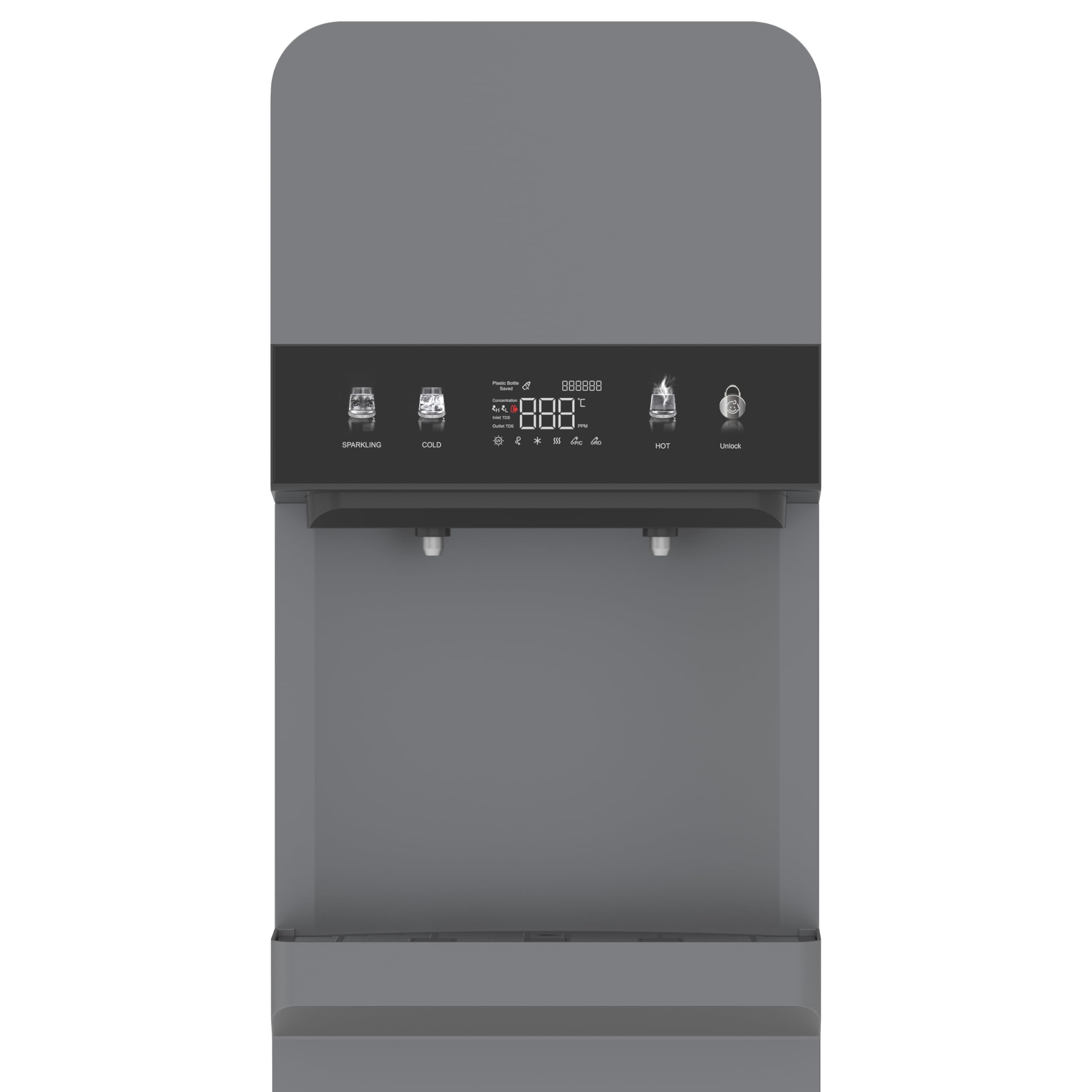 Aqmos Drinking Standup Wasserspender mit Festwasseranschluss – Osmose-Wasserspender für kaltes, heißes & sprudelndes Wasser | 5-Stufen-Filtration mit UV-Sterilisation | Touchdisplay, Schwarz