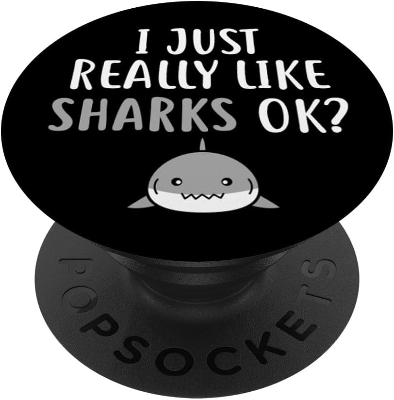 I Just Really Like Sharks Ok Shark Face Gift PopSockets PopGrip Swappable Grip for