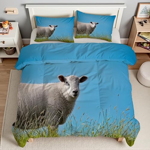 羊羽毛布団 3D草むら掛け布団 ド ソフト 冬 キルト オールシーズン被子ソフトふわふわマイクロファイバーウォッャブル 掛け布団暖かい ふわふわ 暖かい羽毛布団軽量 通気 羽根布団190x210cm + 2枚枕カバー・43X63cmTI4120