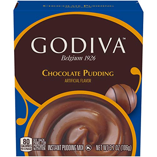 Godiva Chocolate Instant Pudding Mix, 3.7 oz Box (Pack of 14)