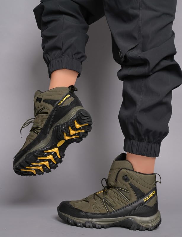 Image of CLD Trekking Shoes for Man Outdoor Hiking Shoes for Man high Neck Shoe for Men Anti Skid Trekking Boots Water Repellent Tracking Shoe for Men Breathable Hiking Boots