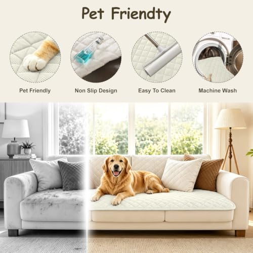 ALIECOM Waterproof Couch Cover for Dogs, Non Slip Sofa Protector Washable - image 5