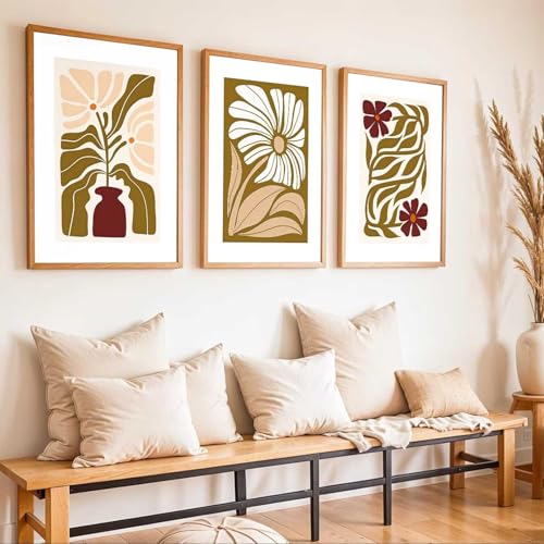 Image of kotart Boho Art Home Decoration Painting | Paintings With Frame For Living Room Bed Room Hotel Wall Decor Digital Reprint Set of 3 (19X25 inch)