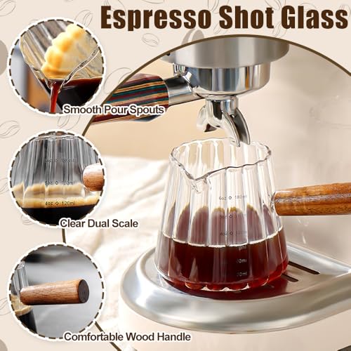 2 Piezas Vasos para Espresso de Vidrio 6 oz miniatura 3