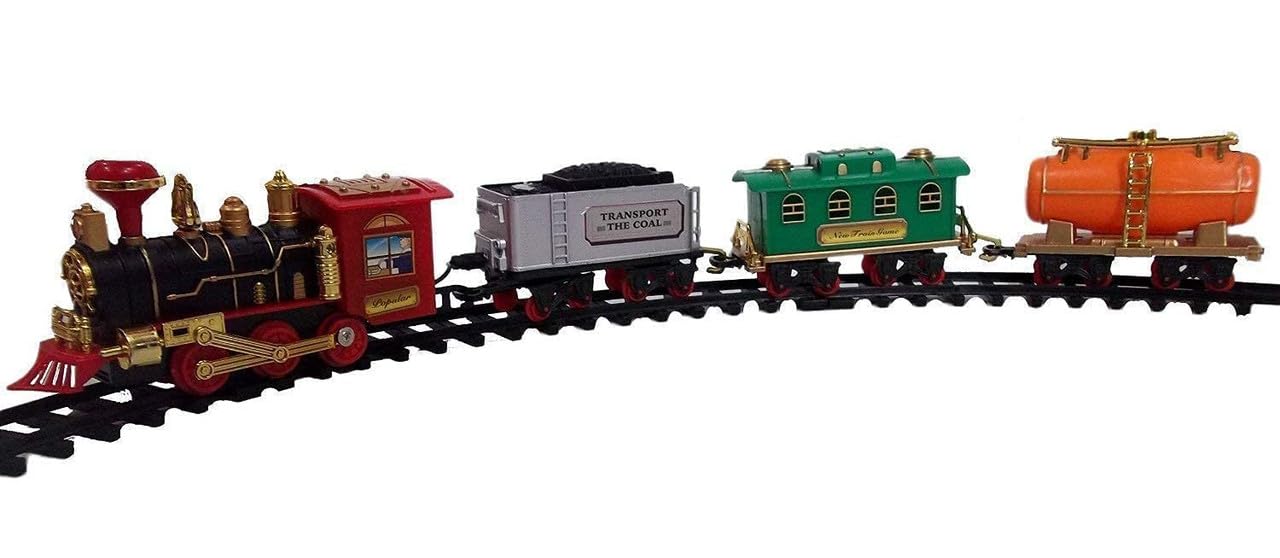 BELLABOTA Train Set Emits Real Smoke with Light and Sound Track Set Battery Operated Choo Choo Toy Train for Kids (Multicolor) (B0CTKJQN9T) Amazon Price History, Amazon Price Tracker