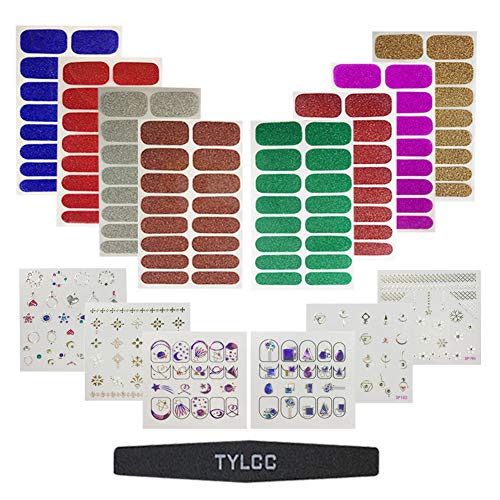 TYLCC 8 Sheets Glitter Wrap Stickers