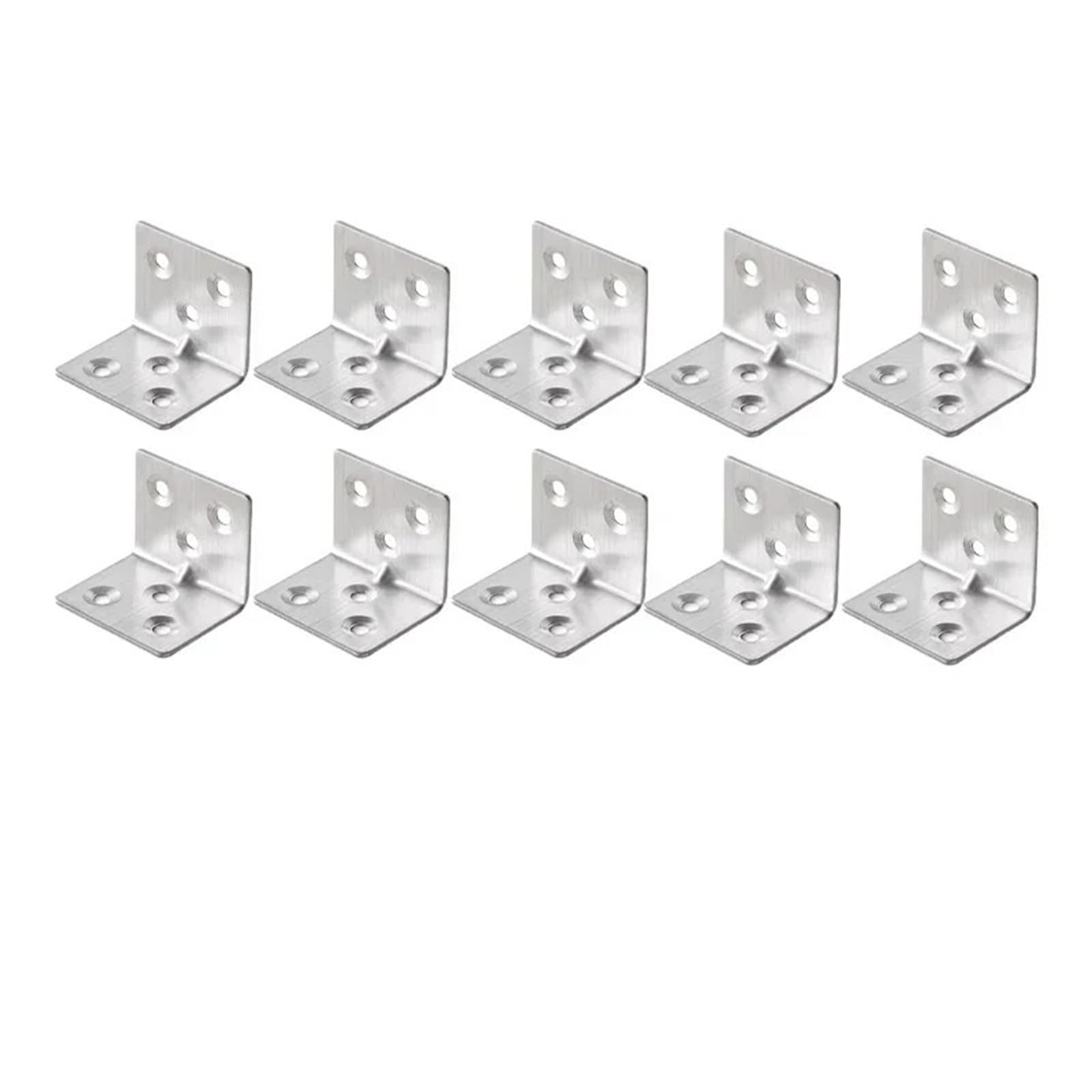 Corner Code Universal Stainless Steel Corner Bracket 90 Degree L-Shaped Right Angle Fixed Brace Fastener for Wood Furniture Bedframe Cabinet(10PCS-(6 Holes))