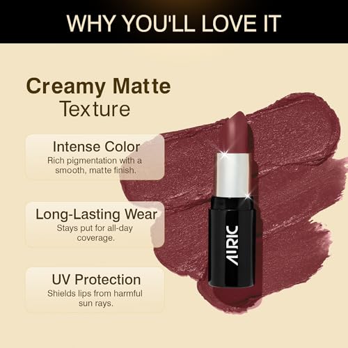 Image of Auric MatteRich Lipstick | Berry Wine, 4.2g | Intense Matte Finish | Bold Long-Lasting Lipstick | High Pigment | Comfortable Wear | Vegan & Paraben-Free