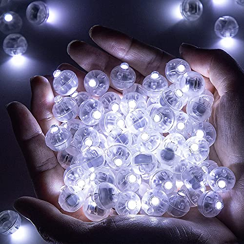 VASTFIRE Lot de 50 mini lumières LED décoratives pour ballons de fête de mariage (blanc) Cover