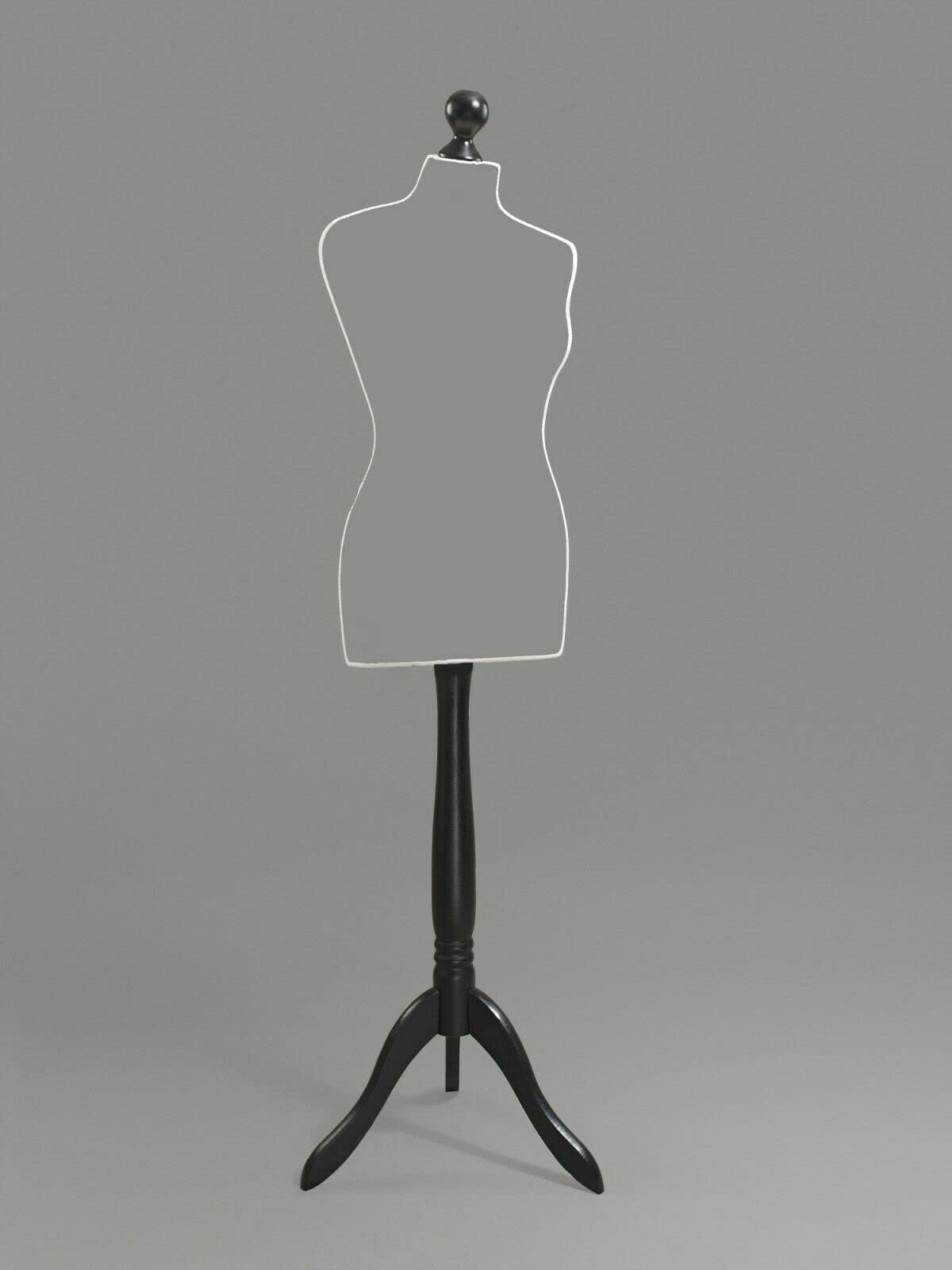 Mannequin de Couture LUCCESI | à Prix d'essai ! | Tailles S - XL (Femme) | Housse Interchangeable Blanc crème/Motif Floral (Noir) | Socle Noir (XL (44-46))
