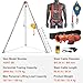 VEVOR 2600 lbs Winch Confined Space Tripod Kit, Heavy Duty Rescue Tripod Lifting Hoist 98' Cable, 32.8' Fall Protection, 5-8ft Working Height, Portable Kit w/Harness Blower Gas detector