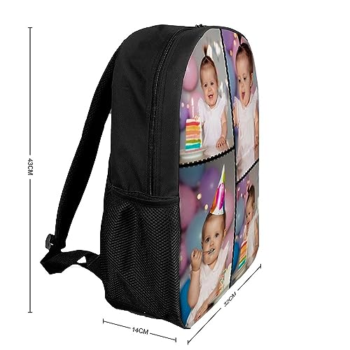 Artsadd Custom Backpack, Personalized Daypack with Photo Picture Name Text Logo, Design Your Own Outdoor Travel Bags (Design 06)2