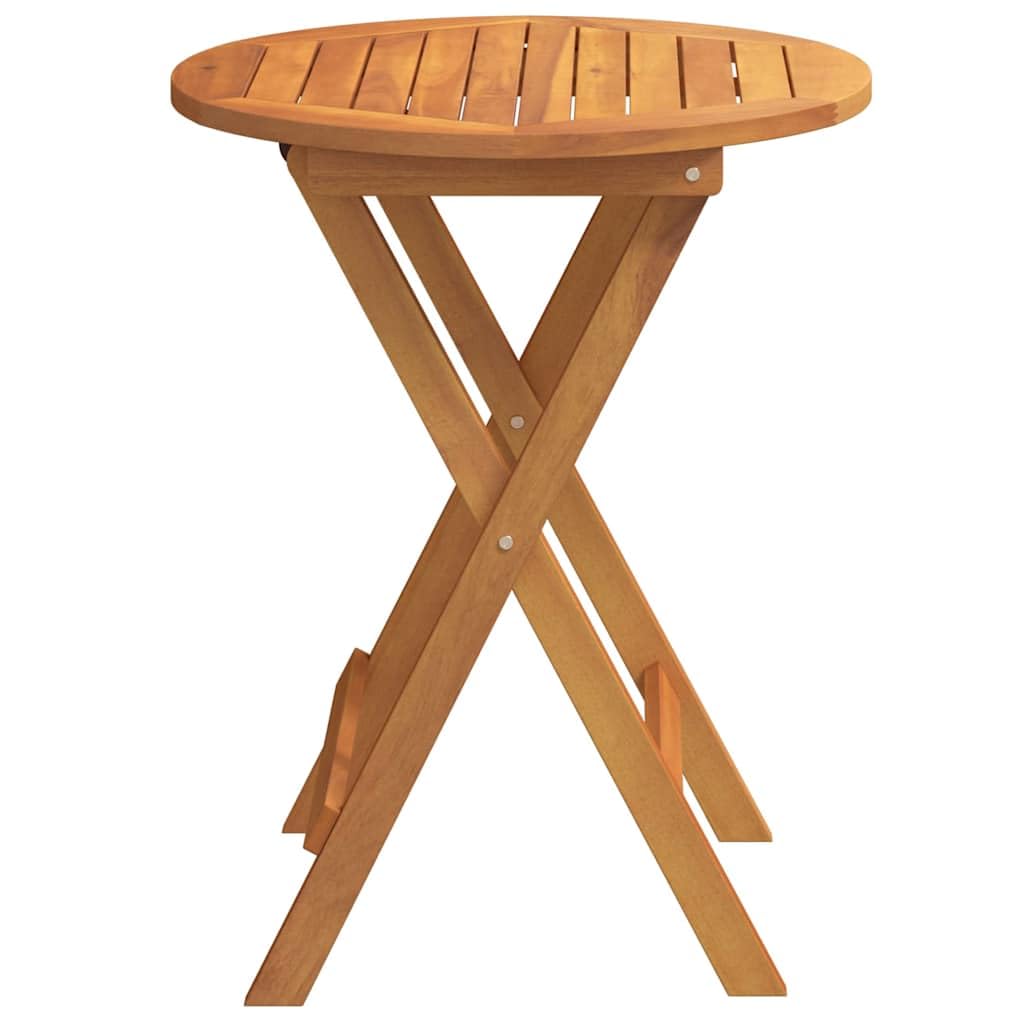 Tavolo da giardino in legno massello di acacia, 60 x 60 x 72 cm, pieghevole, per terrazza e balcone, marrone naturale, resistente alle intemperie, per giardino, esterni, campeggio, barbecue