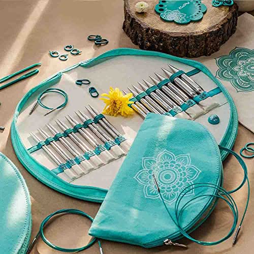 KnitPro The Mindful Collection Gratitude Interchangeable Needles Set 5" (13cm), Silver, 3mm-12mm - Image 3