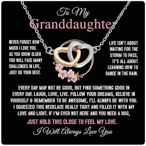 Larvincy Granddaughter Gifts From Grandma Grandpa - To My Granddaughter Necklace With Heartfelt Message & Elegant Box, Jewelry Gift For Birthday, Graduation, Valentines, Mothers Day, Christmas & More