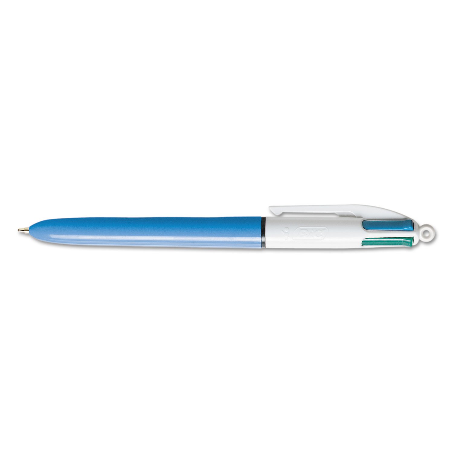 BICMm11 4-Color Retractable Ballpoint Pen, Assorted Ink, Blue Barrel, 1Mm, Medium