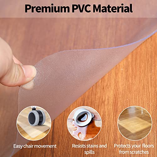 Office Clear Chair Mat For Hardwood Floor,36 * 48 Inches Transparent Pvc Desk Chair Mat,Heavy Duty Floor Protectors For Home Office,Rectangular #TOP1