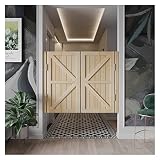 WYCSAD Cafe Swinging Doors, Unfinished Solid Wood Saloon Swing Door with Stainless Steel Hinges, Sel
