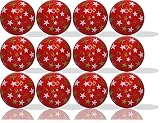 GBM Red Stars Novelty Golf Balls – Patriotic Red Printed 2-Piece Golf Balls for USA-Themed Tournaments, Events, 4th of July, Memorial Day Outings, 12 Pack