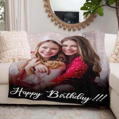 Image of inkArts Custom Blanket with Photo, Personalized Blanket, Customized Photo Blankets, Customizable Picture Blankets, Personalized Birthday Photo Gifts for Women & Men