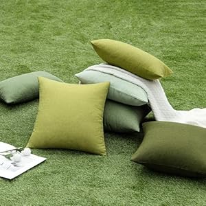 Emema outdoor throw pillow covers decorative farmhouse rectangle pillowcases waterproof cushion covers cases for patio couch garden sofa home living room set of 2 12×20 inch matcha green  urban country home decor