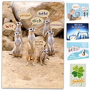 Kulinu 64749 – XXL A4 Abschiedskarte Kollegen – Edle Abschiedsgeschenk Karte – Lustiges Geschenk für Abschied Jobwechsel…