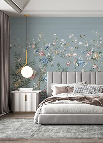 REMIX Walls by Katie Hunt Winter Chinoiserie Robin's Egg Blue Wall Mural