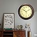 Bekith 12-Inch Round Classic Clock Retro Non Ticking Quartz Decorative Wall Clock for Living Room Kitchen Home