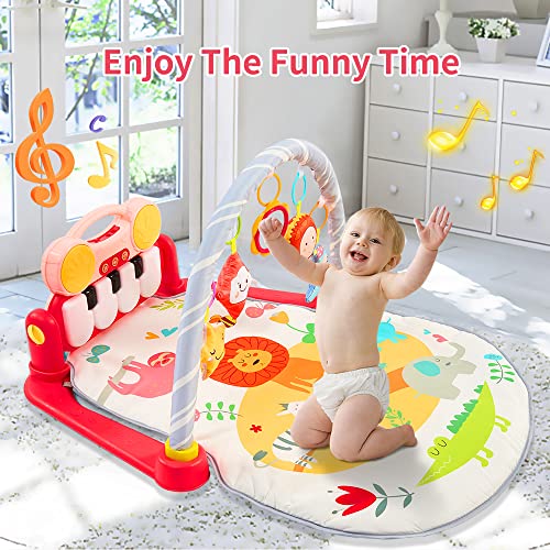 Eners HE0636 Baby Gyms Play Mats Musical Activity Center Kick & Play Piano Gym Tummy Time Padded Mat thumb #2