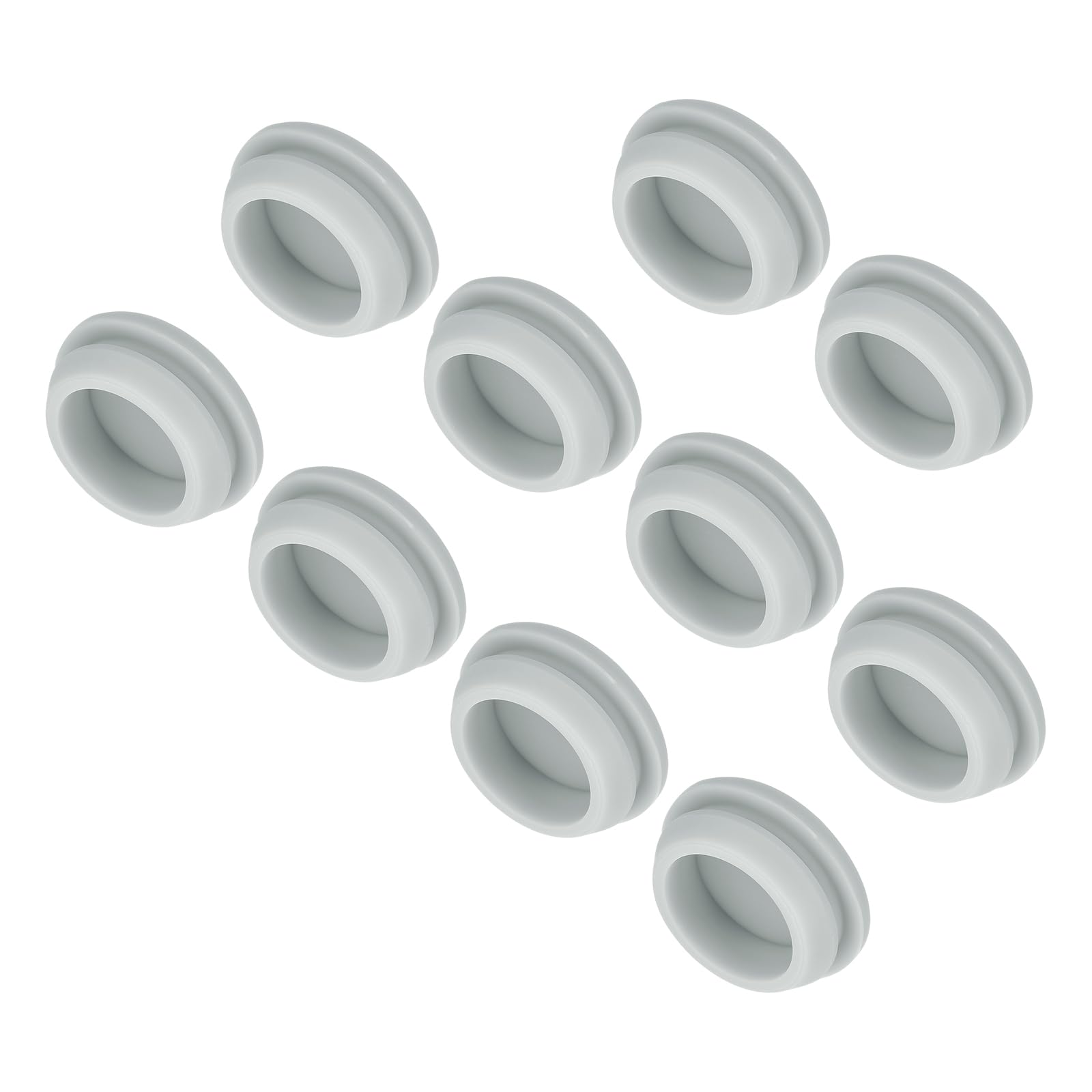 MECCANIXITY 10pcs Silicone Snap in Locking Hole Plugs,22mm/0.9 Inch Mounting Diameter Narrow Groove Width 2.5mm Panel Seal Cover Round for Kitchen Bulkheads Waterproof Sealing Plugs Grey