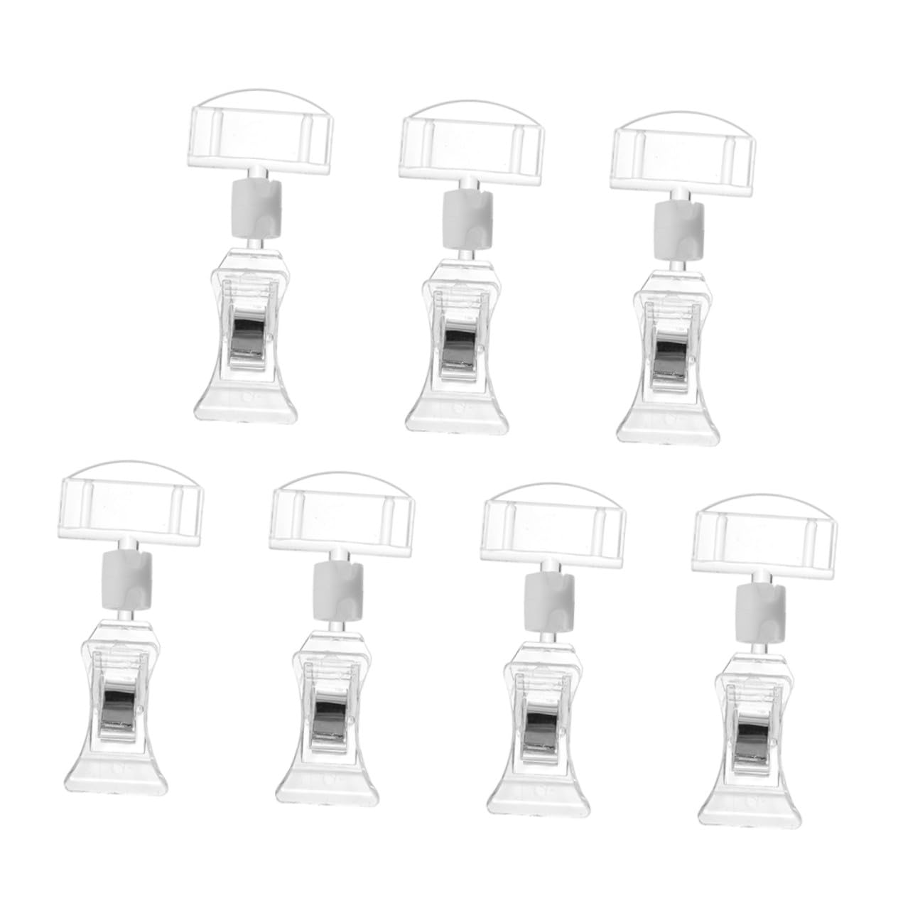 Pince à Étiquette de Prix Rotative en Acrylique Transparent 7 Pièces Support de Bureau Double Clip pour Affichage Supermarché Commerce de Détail