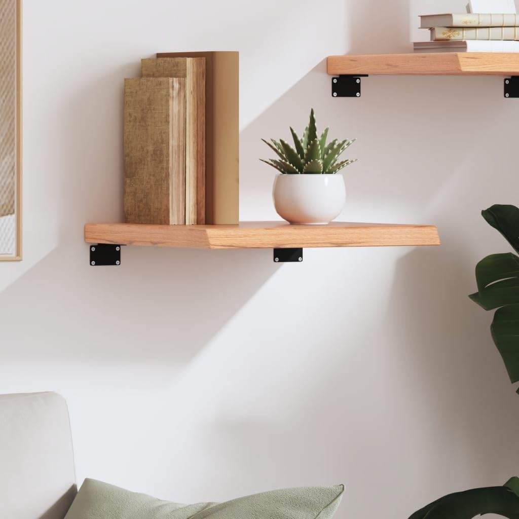 YUANCHUTOP Rustic Oak Floating Shelf, 40x40 cm Live Edge Wood Shelf, Wall Mounted Display Ledge Shelves Farmhouse Vintage Wall Decor for Living Room Bedroom Kitchen