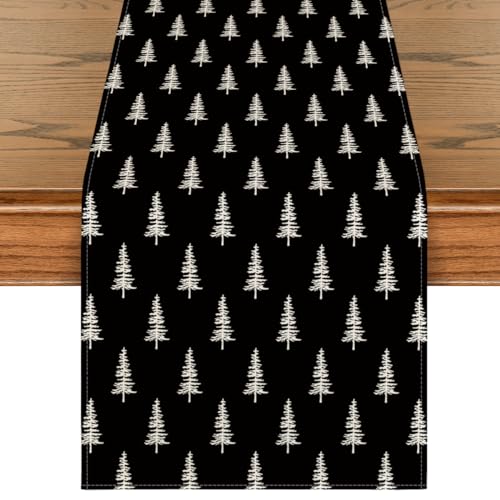 Image of Artoid Mode Xmas Tree Christmas Table Runner Home Party Decor 13x108 Inch